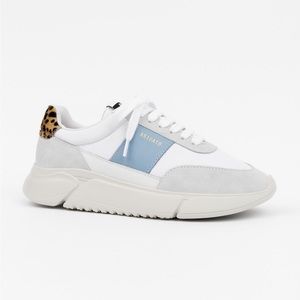 Axel Arigato Genesis Vintage Runner EU 42 (US 10) in White/Dusty Blue/Leopard